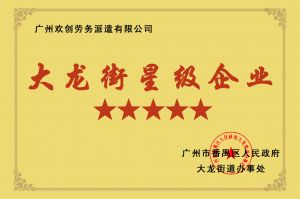 乐玩（中国）集团荣获大龙街“五星级企业 ”