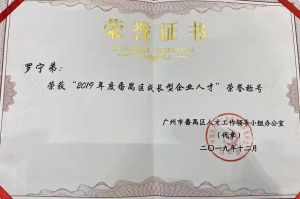 乐玩（中国）集团CEO罗宁弟荣膺番禺区杰出产业人才奖